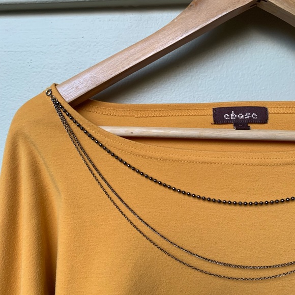 $25/2 Stylish Chains on Dolman Sleeve Wide Neck Top Muster Color - Picture 3 of 11